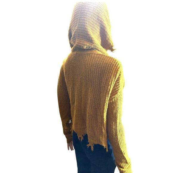 Distressed Knit Hoodie- Size Medium - Picture 4 of 8